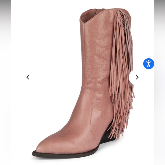 New Jeffrey Campbell Orville Mid Calf Western Boot with Fringe (Size 9) - Picture 2 of 4